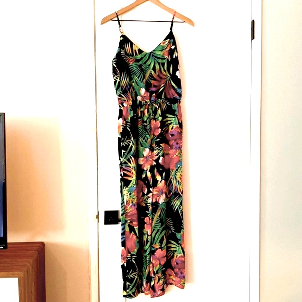 Love Tree Tropical Floral Wide Leg Jumpsuit